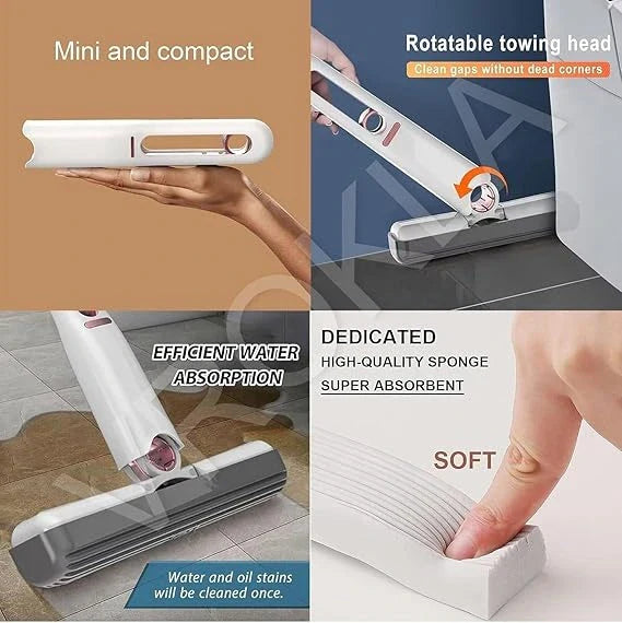 2-in-1 Mop | Self-Squeezing Roller | Lightweight & Space-Saving