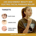 24K Gold Energy Beauty Bar - Electric Facial Massage Roller