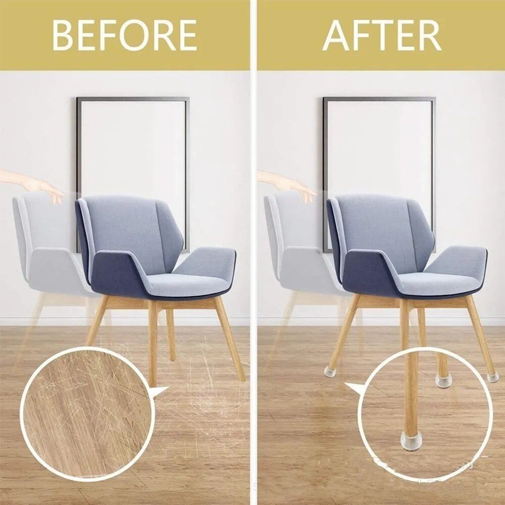 FloorGuard Silicone Chair Leg Protectors with Felt