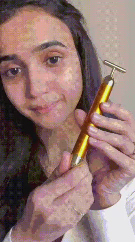 24K Gold Energy Beauty Bar - Electric Facial Massage Roller